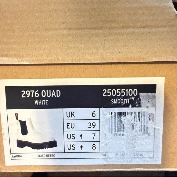 Dr. Martens 2976 Quad Chelsea Boots Womens Size 8 White Platform Festival NIB - Picture 4 of 12